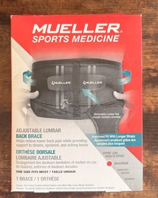 MUELLER Sports Medicine Adjustable Lumbar Back Brace w/ Removable Pad FAST SHIP!