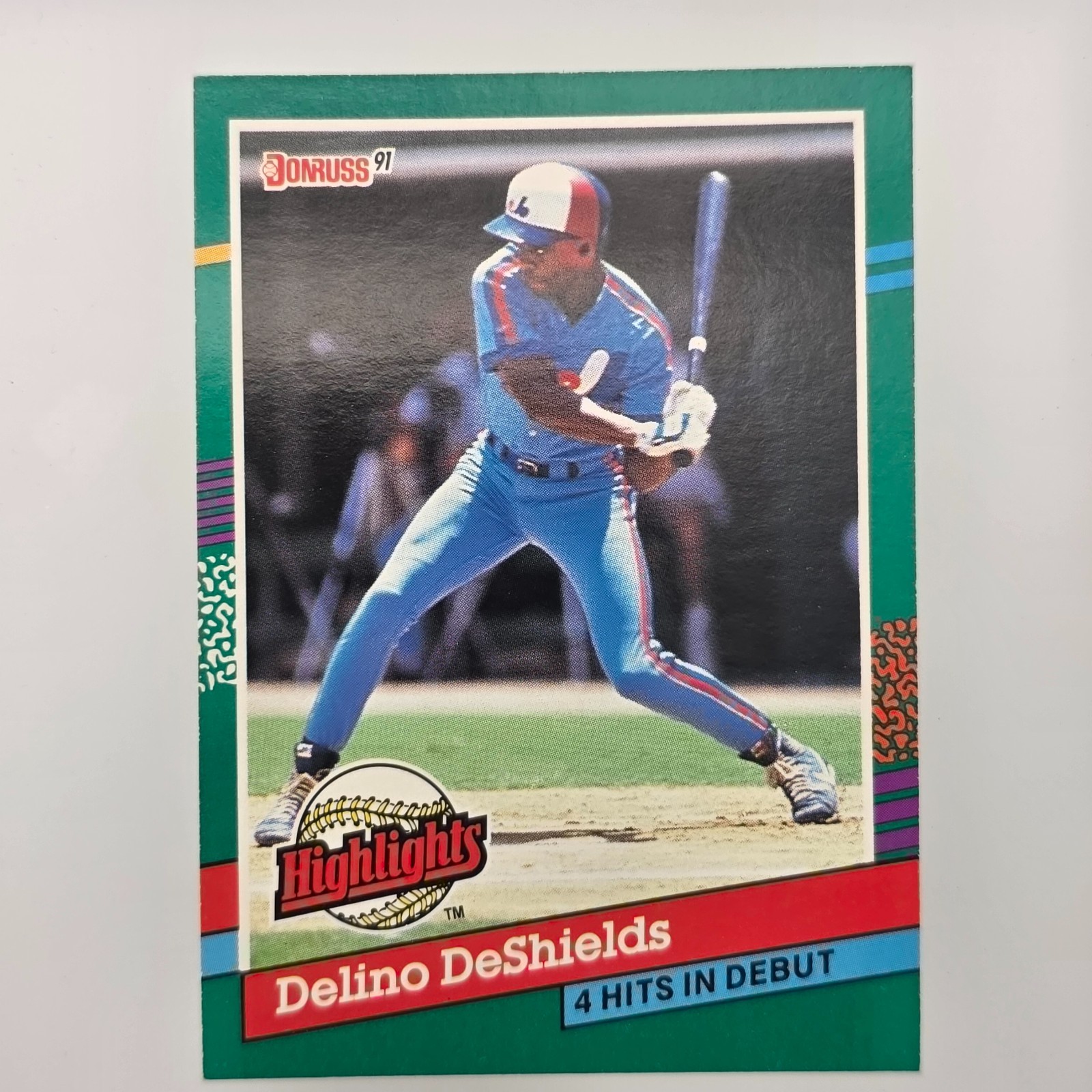 1991 Donruss Baseball Delino DeShields 4 Hits In Debut Highlights #BC-16
