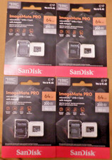 4 Units SanDisk 64GB ImageMate PRO microSDXC UHS 1 C10 U3 V30 SDSQXBU-064G-AW6KA
