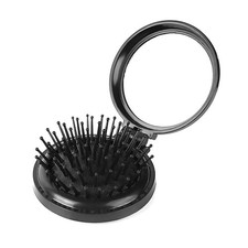 1st Choice Folding Hair Brush with Mirror,Round Mini Compact Massage Comb for Pu
