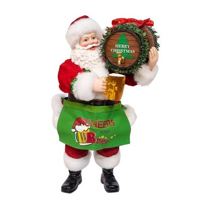 Kurt Adler 10.5'' Fabrich   Ñ¢ Beer Santa with Barrel.