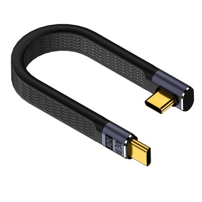 40Gbps USB 4.0 C Male to 90 Angle C Male Data Short Cable 240W 5.1 Inch