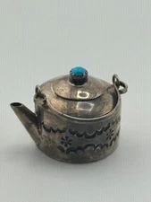 Vintage Elizabeth Margaret Whitman Navajo Sterling Silver Mini Tea Pot Kettle