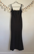 Lulus Simply Remarkable Black Sleeveless Bustier Mermaid Maxi Dress Prom NWT M