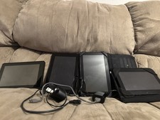 Amazon Fire Tablet, Two Kindle Tablets, and Proscan Tablet Used w/ Two chargers