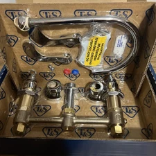 NEW T&S BRASS B-2866-05FC15 CONCELAED WIDESPREAD FAUCET 8" CENTER GOOSENECK