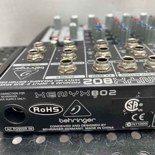Behringer Xenyx 802 8 Canales EQ Control Phantom Power Mixer con POWER AC - Imagen 7 de 9