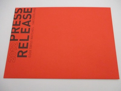 EDOX Swiss Watches 2012 Press Release Product Cards w/Red Envelope New-Old-Stock
