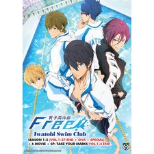 Free - Iwatobi Swim Club Season 1 3  6 Movie Series DVD Anime  English Dub 