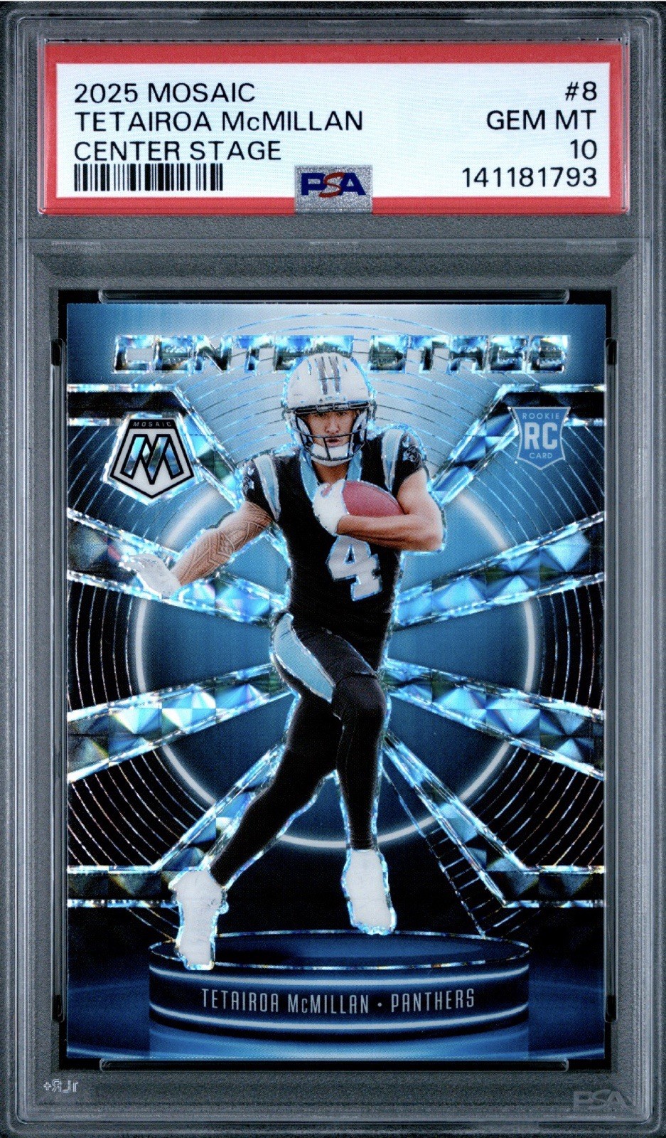 Tetairoa McMillan Panini Mosaic Center Stage #8 Base
