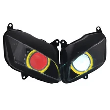 Assembly Headlight Red Devil Yellow Angel Eye Projector For Honda CBR600RR 07-12