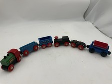 BRIO Wooden Train Vintage Magnetic Cars and Engine Lot of 6 pieces
