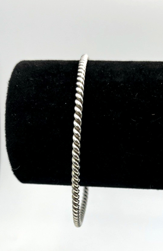 Petite TWIST BANGLE Solid Sterling Silver 925 BRA… - image 4