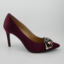 Tory Burch Elizabeth 3.25 in Satin Jewel Heels Leather Royal Port Women's US:8 M