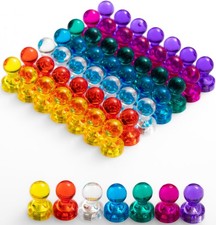 56 Colorful Magnets for Whiteboard | 7 Assorted Color Strong Push Pin Magnets...
