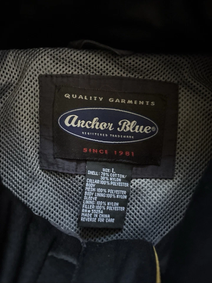 De Colección Anchor Azul Hombres L Invierno Abrigo Chaqueta Invierno Anorak Parka Con Capucha Gris Amarillo Foto 2 de 4