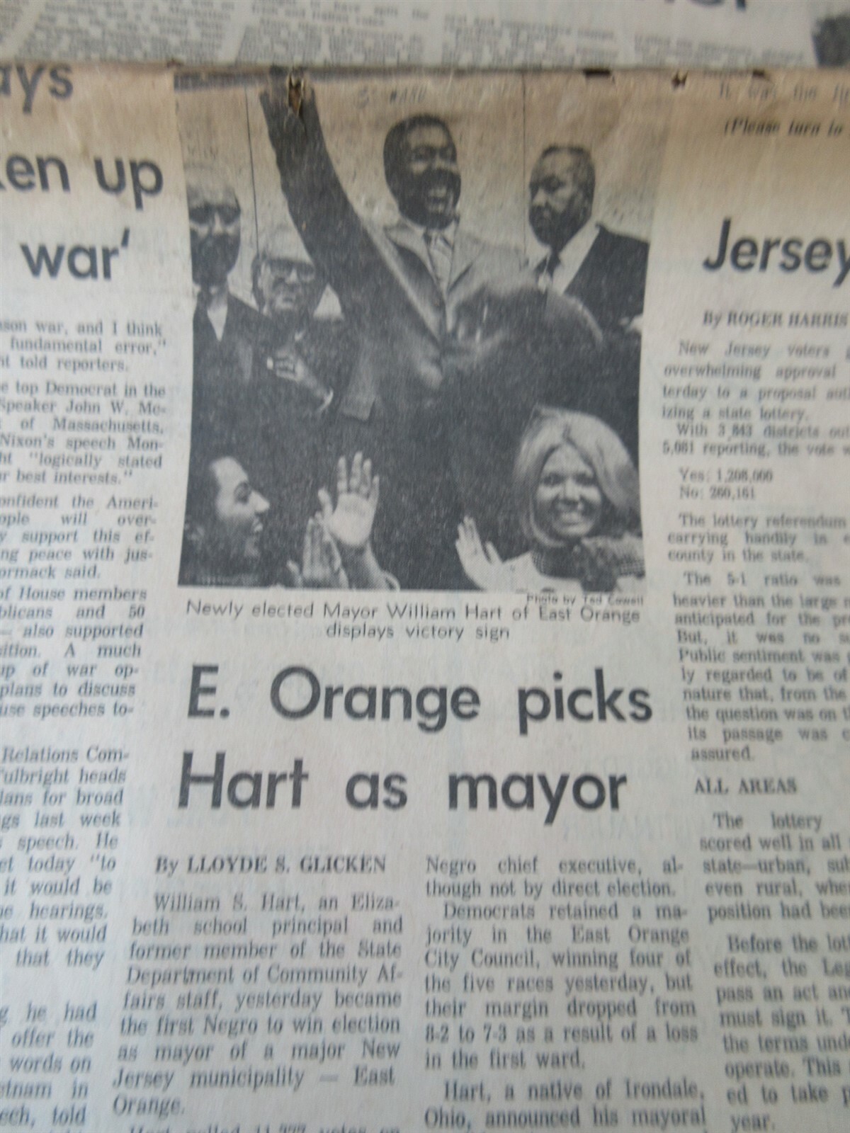 The Star-Ledger Newark, NJ Nov 5, 1969 Cahill wins Governor - Lindsay Mayor NYC