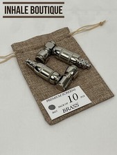 "Pipas de fumar de metal de colección de 3"" / Juego de 2 / Niquelado / En bolsa de arpillera"