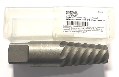 Left Hand Spiral Screw Extractor For Removing 1-3/8''-2'' 1 Pipe 1-1/16'' Drill