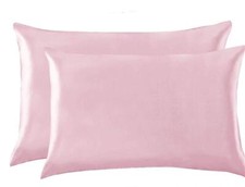 Zipper Luxurious Satin Silk Pillowcase Soft Bedding Standard Queen King Pillow C