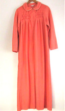 VTG 60s Robe Coral Full Length MCM Women's Lounge Polyester Fleece Mod OOAK