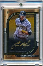 2021 Topps Museum Collection Christian Yelich Gold Framed On Card Auto /10