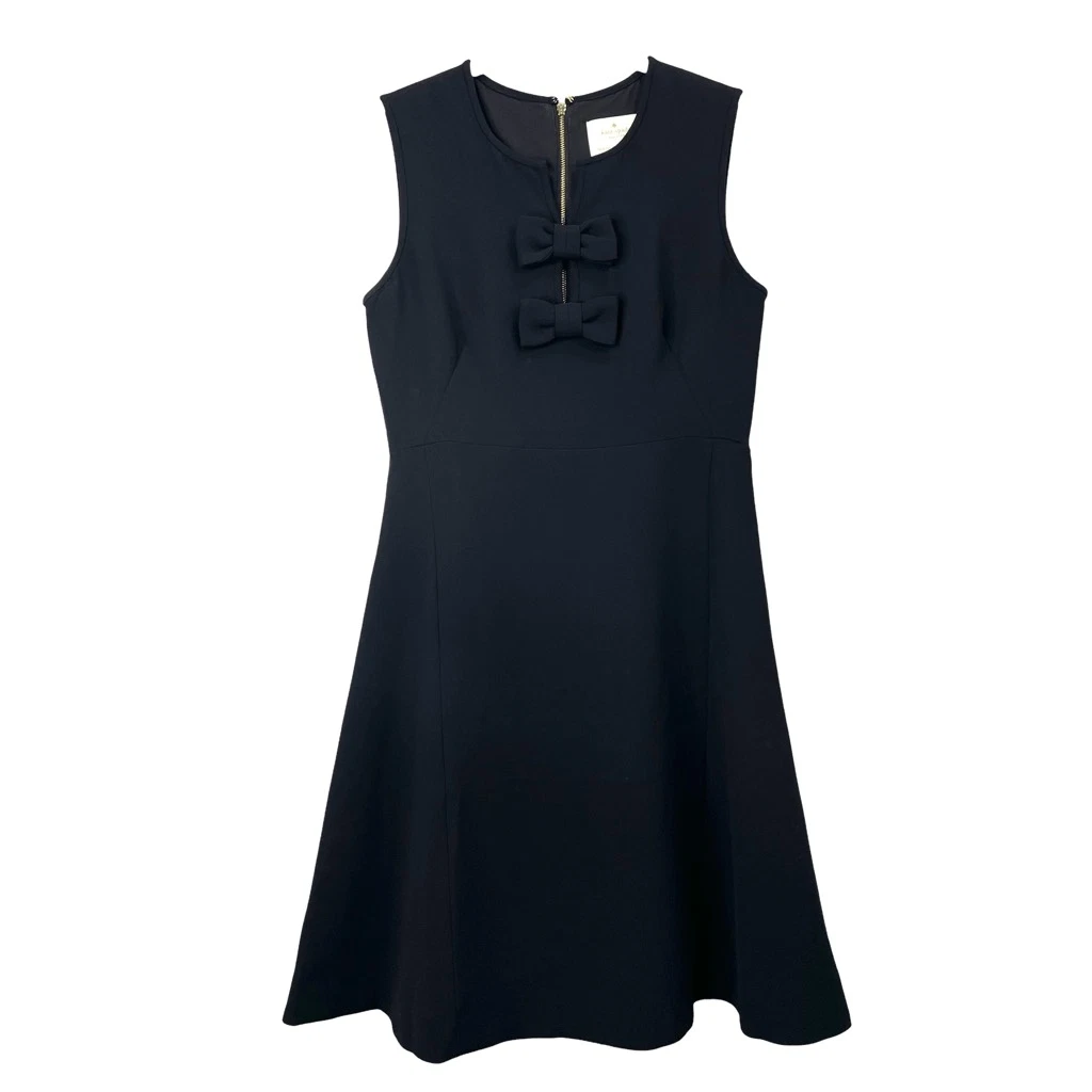 Abito nero senza maniche Kate Spade fiocco taglia 4