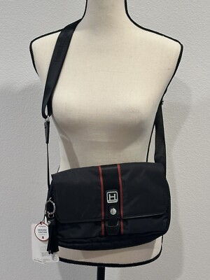 New Hedgren Casual Chic Crossbody Messenger Bag Black HCCH11 11 x8 