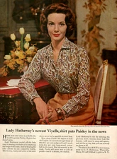 1960 Lady Hathaway Viyella Paisley Shirt Old Design from India VINTAGE PRINT AD