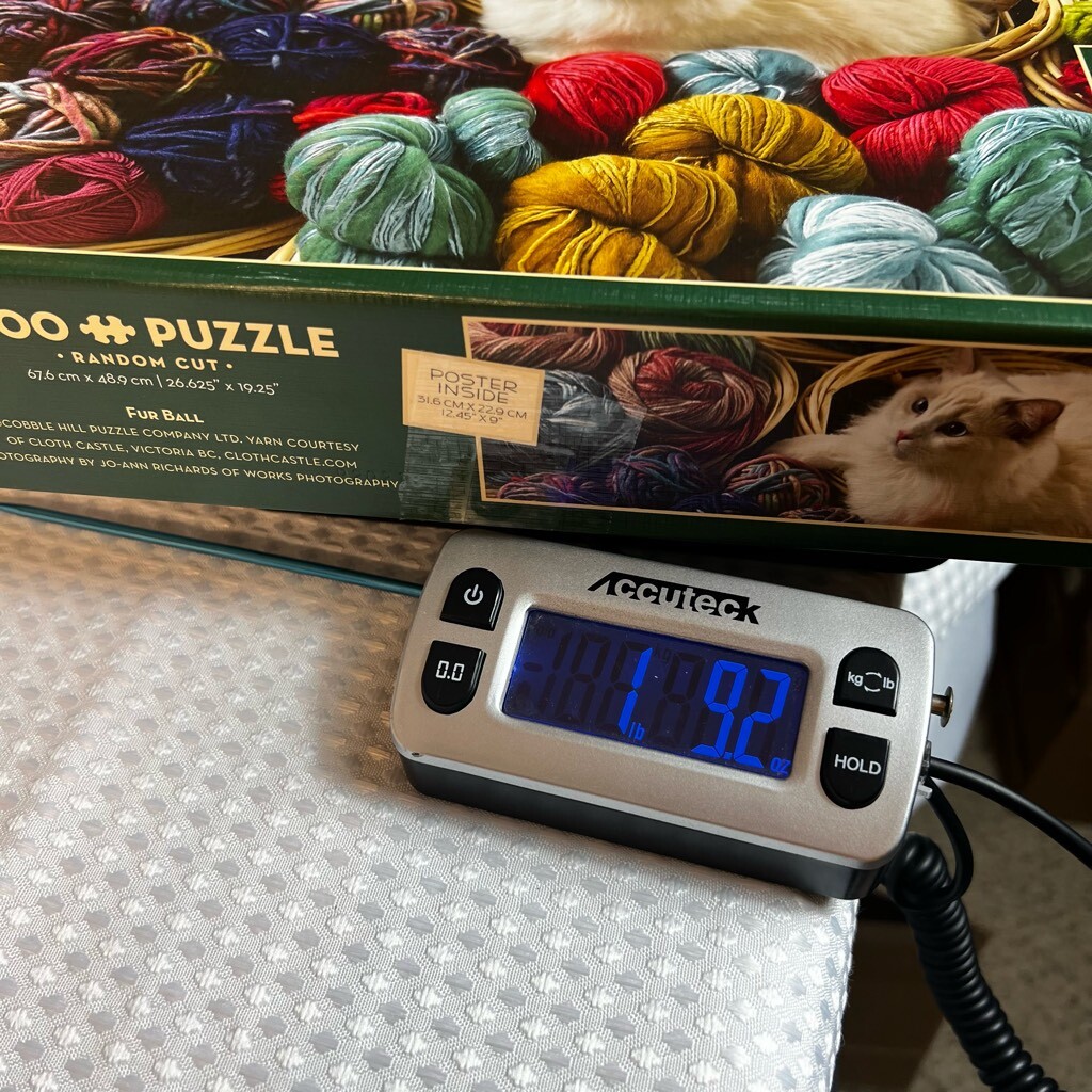 Cobble Hill 1000 Piece Random Cut Jigsaw Puzzle & Poster Fur Ball Cat