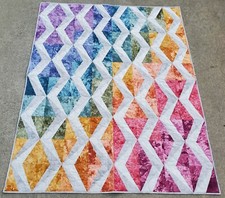 NEW English Garden- Hand Dyed Colors 50x60 Lap size Quilt Finished Pastel Gray