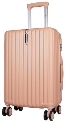 Hartschalenkoffer Reise Trolley 4 Rollen Handgepäck Dehnfalte Portofino Rosé M