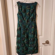 Marc Jacobs dress size 4 blue green lace with 3D flowers