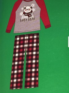baby bear plaid pajamas