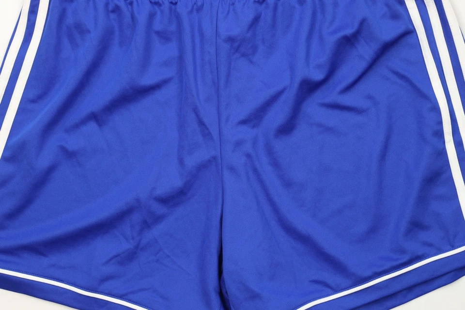 Vintage Adidas Womens XL Spell Out Striped Running Jogging Soccer Shorts Blue - Image 3 of 4