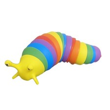 Rainbow Wriggly Slug Stress Relief Kids Adult Twist Sensory Toy Gift G6013 UK