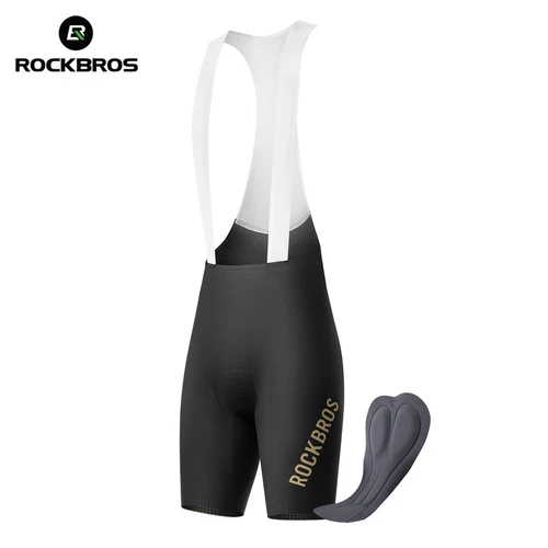 ROCKBROS Men's Cycling Bib Shorts 3D Padded, Seamless Quick Dry Bicycle Shorts