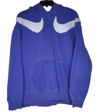 Nike Oversized Women's Double Swoosh Logo Hoodie Sweater Size Medium Purple
