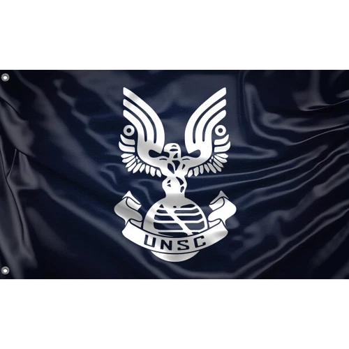 Halo Inspired UNSC Flag Unique Design, 3x5 Ft / 90x150 cm, EU Made