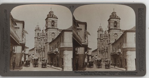 Cathedral Havana Columbus Remains to Spain Cuba Underwood Stereoview c1900 - Picture 2 of 4