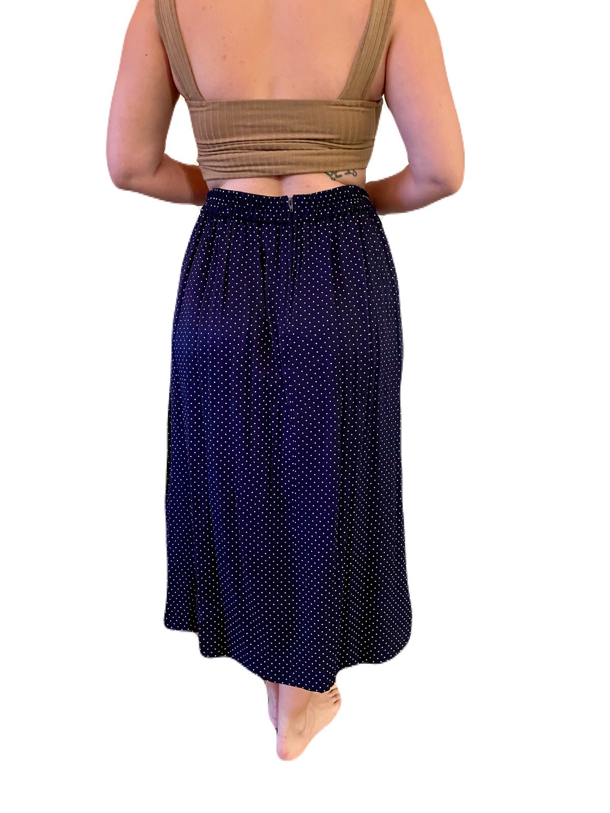 REAL Vintage Polka Dot Pleated Midi Skirt - VTG s… - image 4