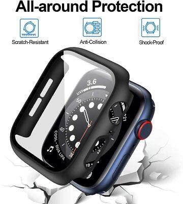 Slim Hard PC Impact Case with Screen Protector for Apple Watch Series 6 5 4 SE