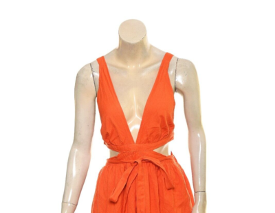 Anthropologie V-Neck Sleeveless Midi Dress M Women Casual Criss