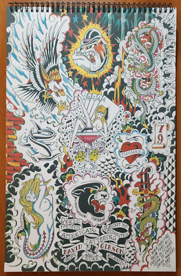 RARE Dave Gibson Traditional Vintage Lucky's 27 Sheets Tattoo