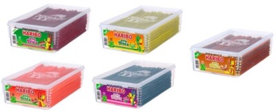 5 Dosen Haribo Balla Stixx Mix aus 5 Sorten a 1125g 150 Balla balla Sticks Vegan