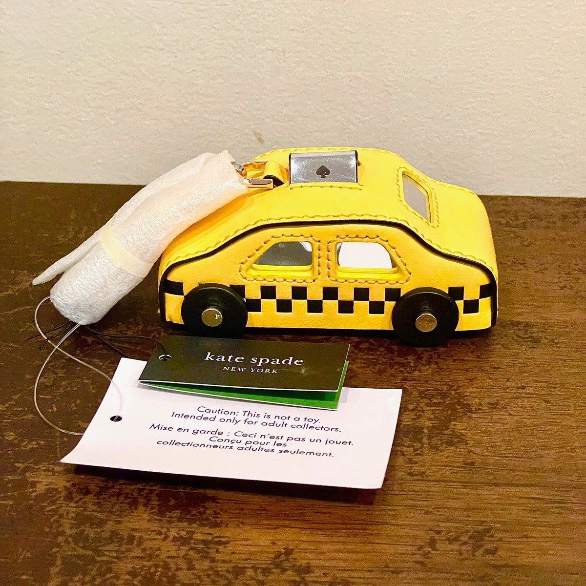 Kate Spade On a Roll Taxi Keychain/ yellow cab Bag Charm NWT