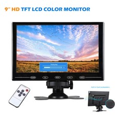 9" Portable Security Monitor Display Screen AV/VGA/HDMI/Speaker for Raspberry