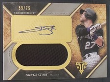 2017 TOPPS TRIPLE THREADS TREVOR STORY SP AUTO JUMBO RELIC #/75 BOSTON RED SOX