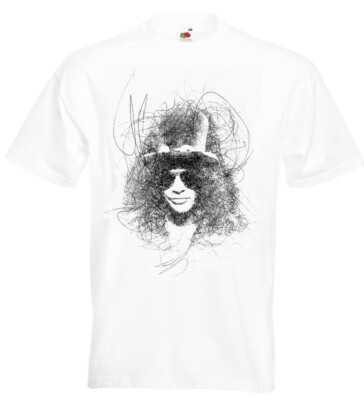 Slash T Shirt Sketch Guns N' Roses Axl Rose Rock Tee Shirt