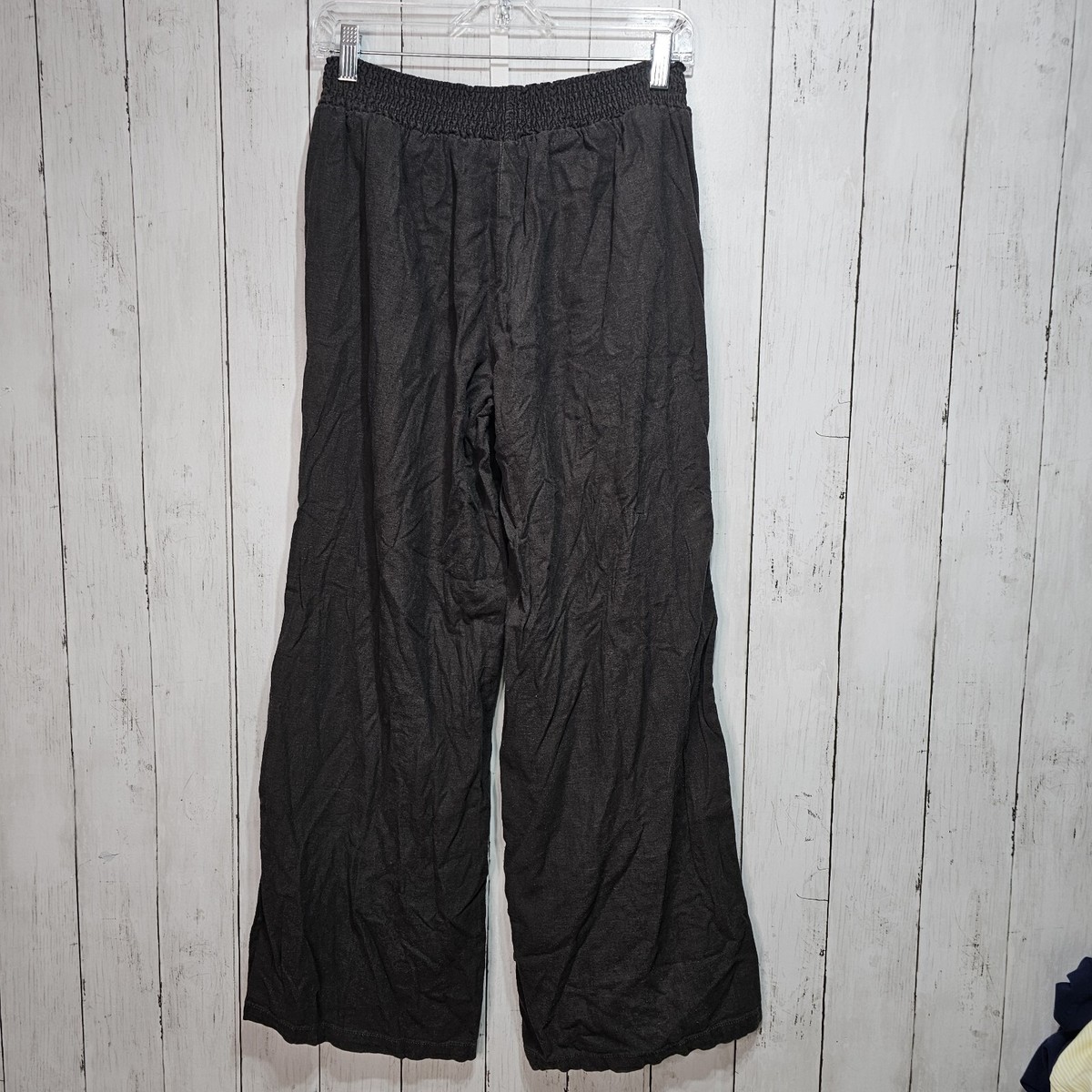 Gap Women's Palazzo Linen Clean Charcoal Pullon Pants Size Small